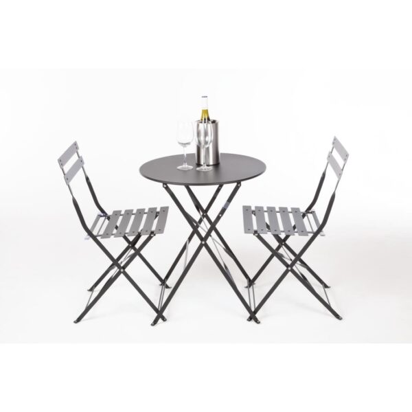 Bolero Black Pavement Style Steel Folding Chairs (Pack 2) - Image 6