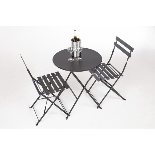 Bolero Black Pavement Style Steel Folding Chairs (Pack 2) - Image 7