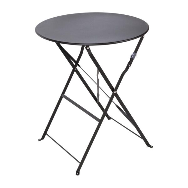 Bolero Black Pavement Style Steel Table 600mm Round - Image 4