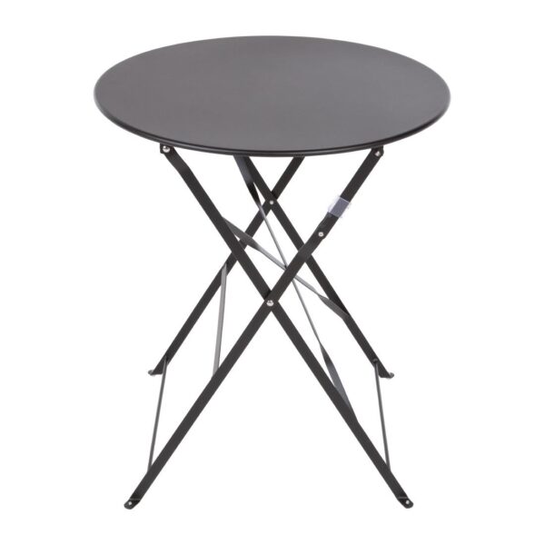 Bolero Black Pavement Style Steel Table 600mm Round - Image 5