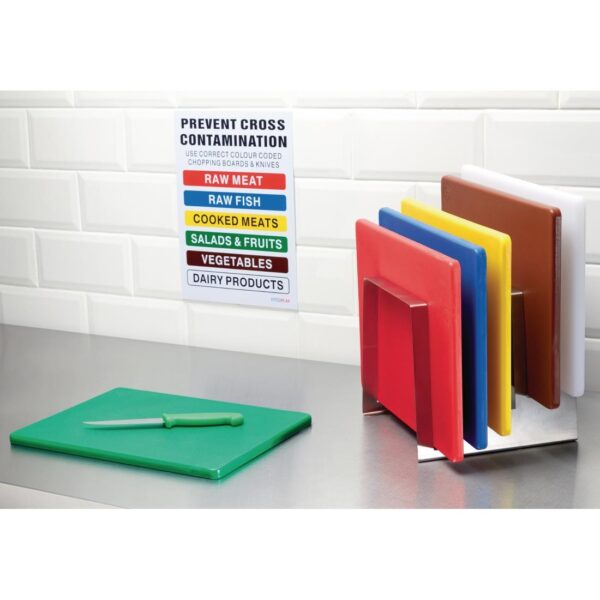 Hygiplas Stainless Steel Tiered Chopping Board Rack - 6x15mm - Image 2