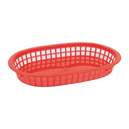 Olympia Kristallon PP Food Basket Red - 275x175mm 10 1/2x 7" (Pack 6)