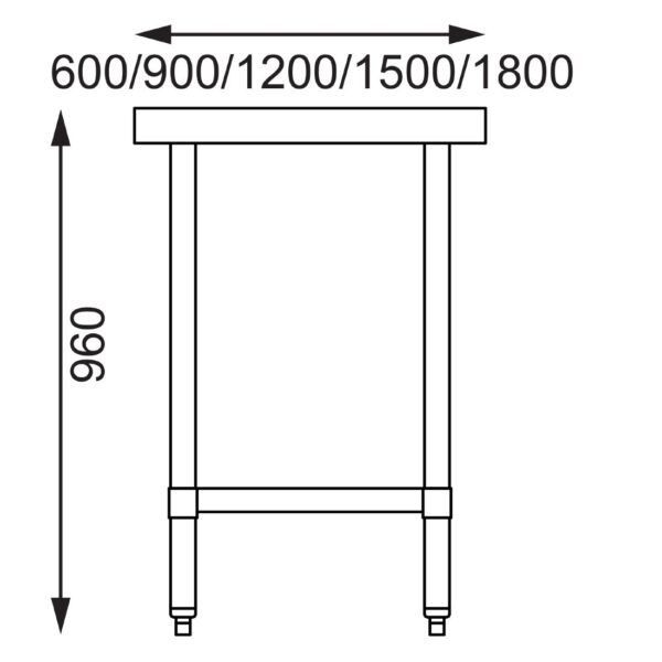 Vogue Stainless Steel Table - 1500x700x900mm - Image 2