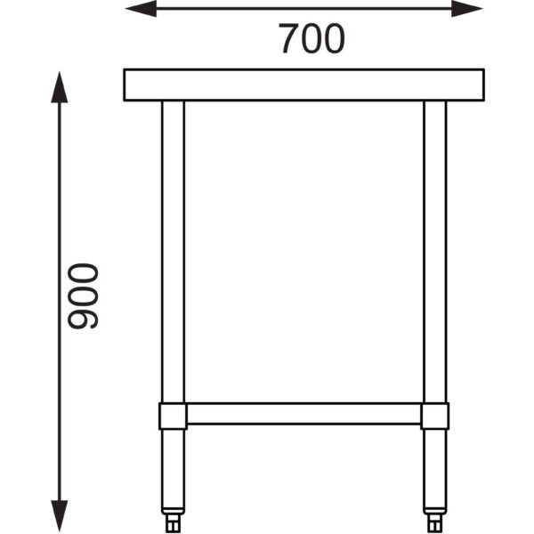Vogue Stainless Steel Table - 1500x700x900mm - Image 3