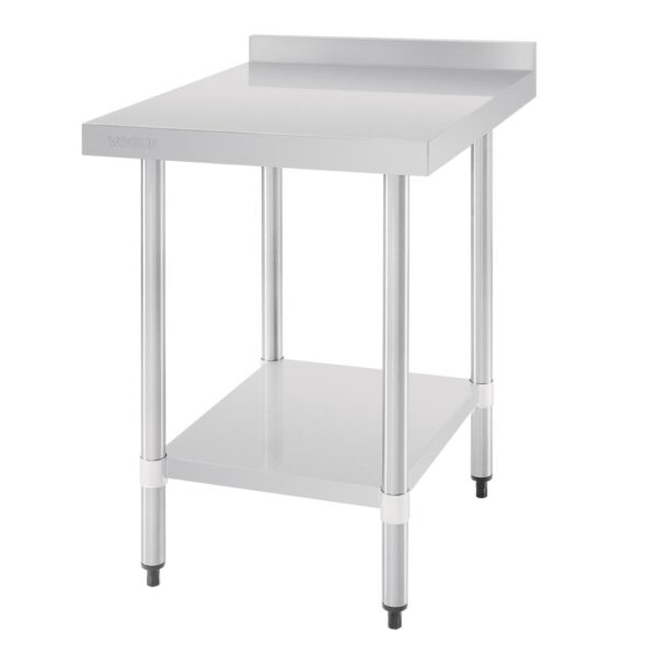 Vogue Table with Upstand St/St - 600x700x900mm 23 1/2x27 1/2x35 1/2" - Image 3