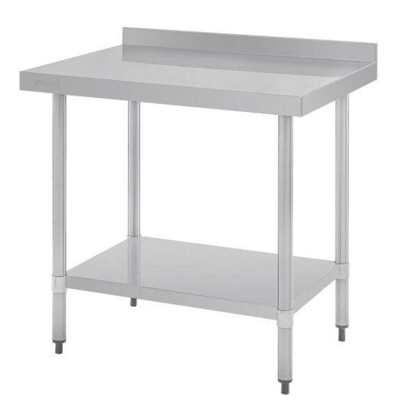 Vogue Table with Upstand St/St - 900x700x900mm 35 1/2x27 1/2x35 1/2"