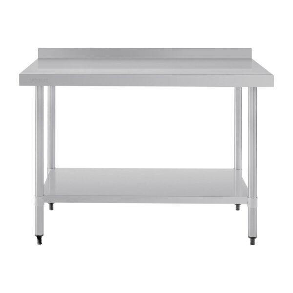 Vogue Table with Upstand St/St - 1200x700x900mm 47 1/4x27 1/2x35 1/2" - Image 2