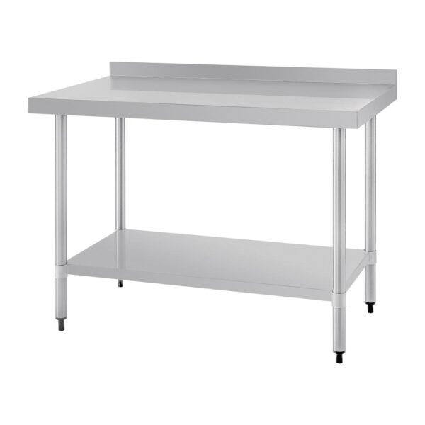 Vogue Table with Upstand St/St - 1200x700x900mm 47 1/4x27 1/2x35 1/2" - Image 4