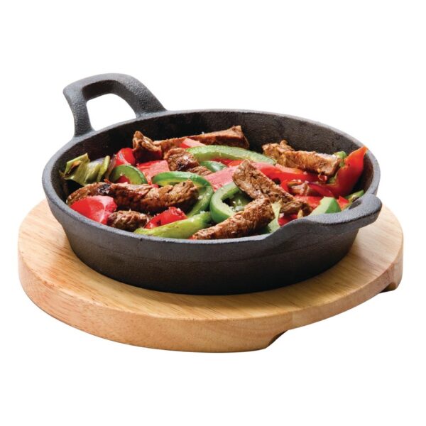 Olympia Light Wooden Base for GJ554 Cast Iron Round Eared Dish - Image 2