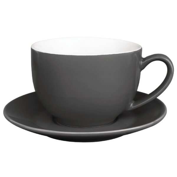 Olympia Cafe Cappuccino Cup Charcoal - 340ml (Box 12) - Image 2