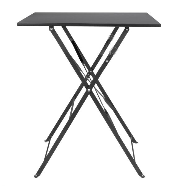 Bolero Black Pavement Style Steel Table Square - 600mm - Image 2