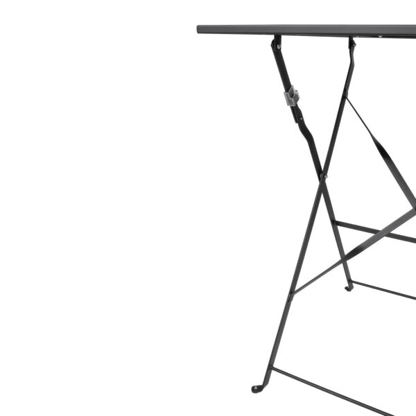 Bolero Black Pavement Style Steel Table Square - 600mm - Image 4