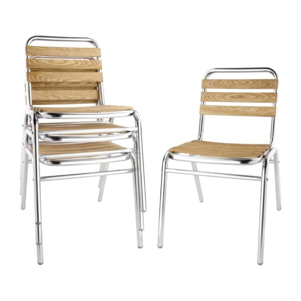 Bolero Aluminium & Ash Bistro Sidechair (Pack 4) - Image 2