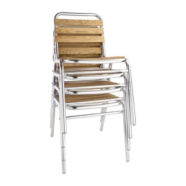 Bolero Aluminium & Ash Bistro Sidechair (Pack 4) - Image 3