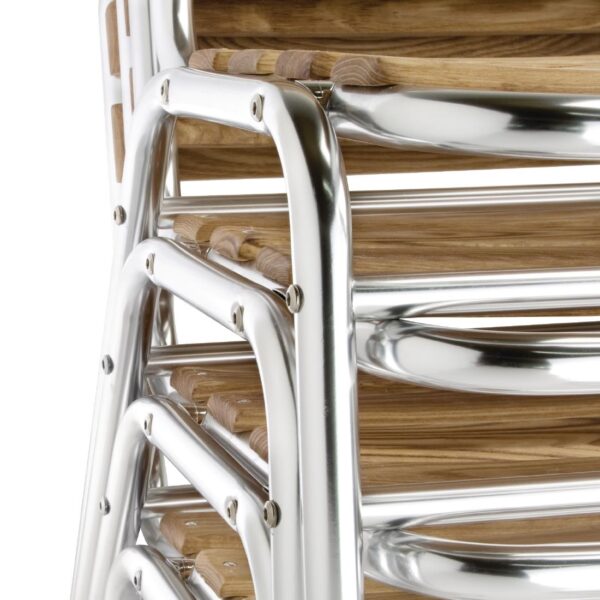 Bolero Aluminium & Ash Bistro Sidechair (Pack 4) - Image 4