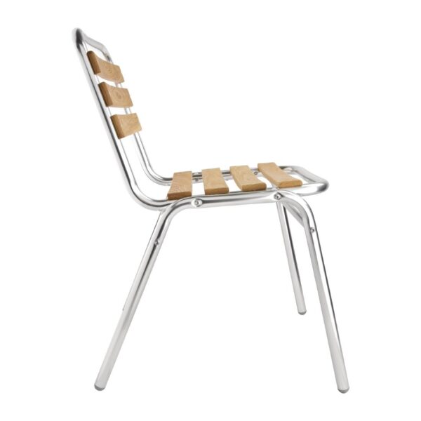 Bolero Aluminium & Ash Bistro Sidechair (Pack 4) - Image 5