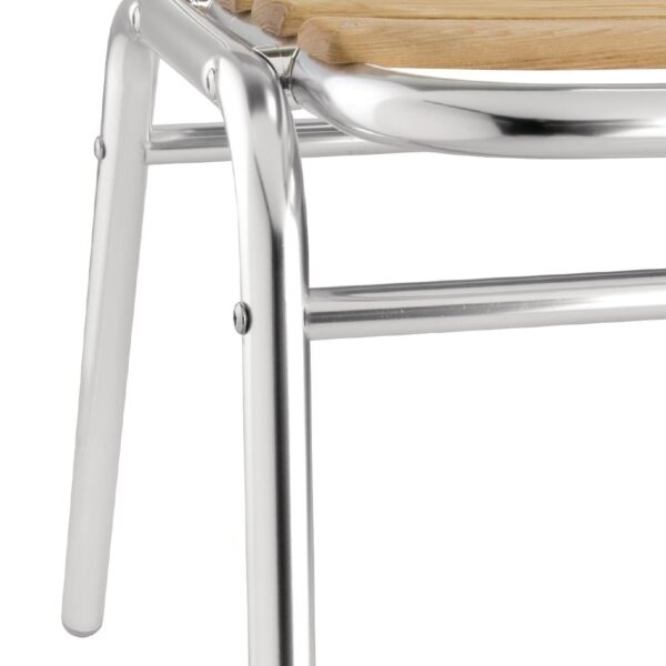 Bolero Aluminium & Ash Bistro Sidechair (Pack 4) - Image 7