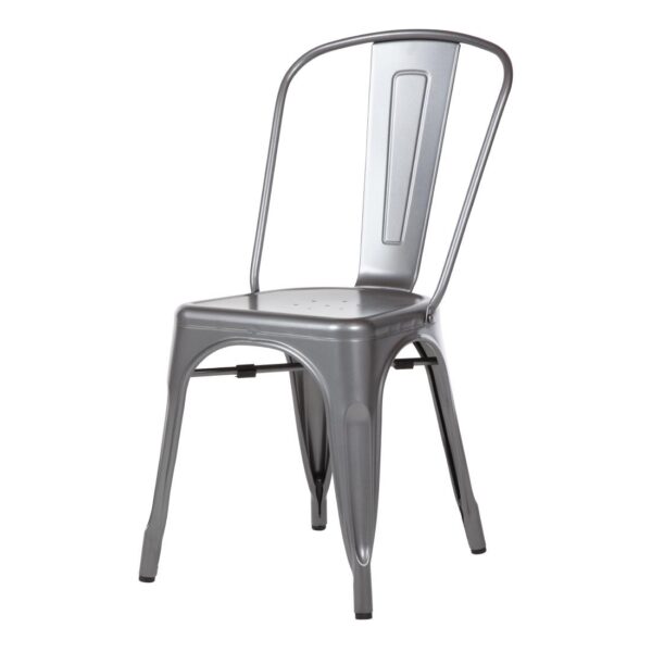 Bolero Gun Metal Grey Steel Bistro Side Chair (Pack 4) - Image 3