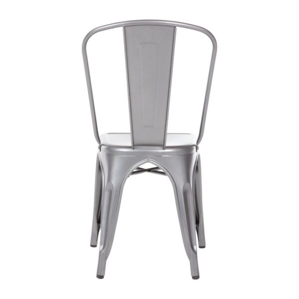 Bolero Gun Metal Grey Steel Bistro Side Chair (Pack 4) - Image 4