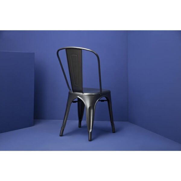 Bolero Gun Metal Grey Steel Bistro Side Chair (Pack 4) - Image 5