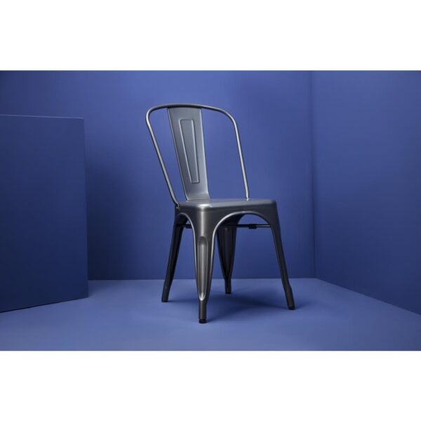 Bolero Gun Metal Grey Steel Bistro Side Chair (Pack 4) - Image 6