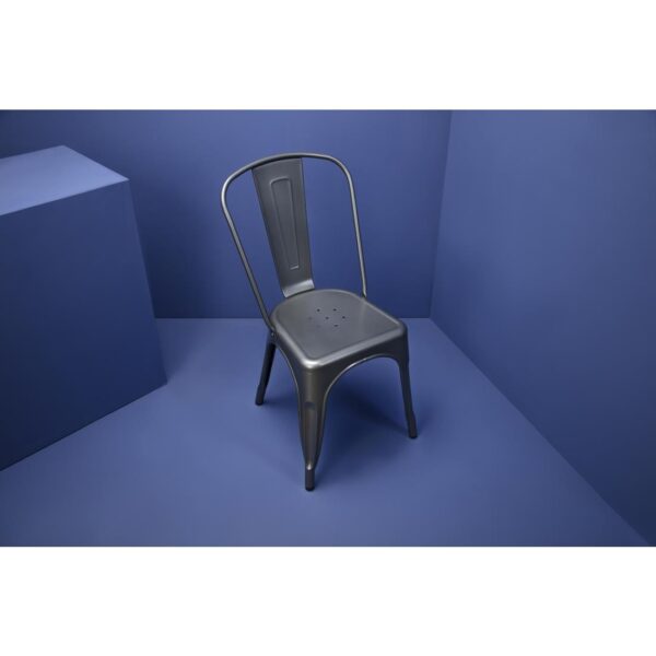 Bolero Gun Metal Grey Steel Bistro Side Chair (Pack 4) - Image 7