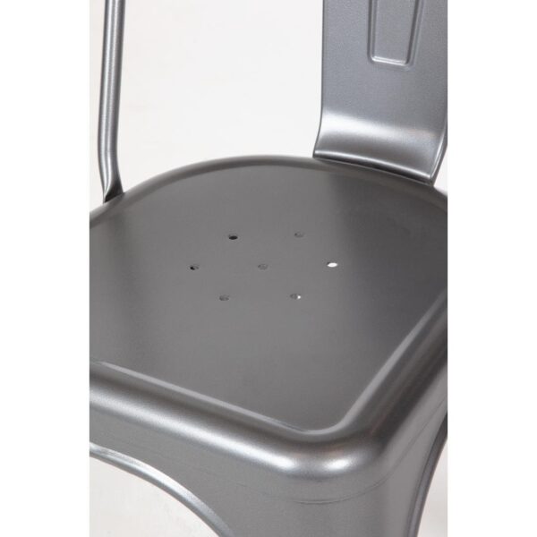 Bolero Gun Metal Grey Steel Bistro Side Chair (Pack 4) - Image 9