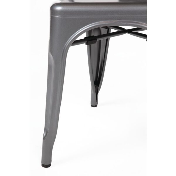 Bolero Gun Metal Grey Steel Bistro Side Chair (Pack 4) - Image 11