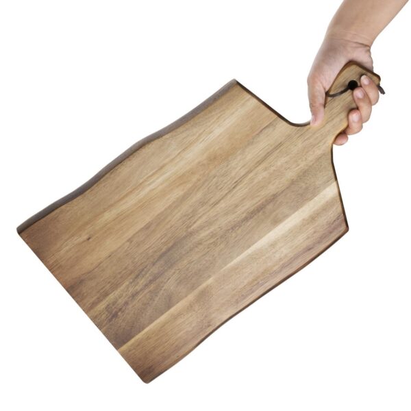 Olympia Acacia Wavy Edge Paddle Board Large 355x250x15mm - 85mm handle - Image 2