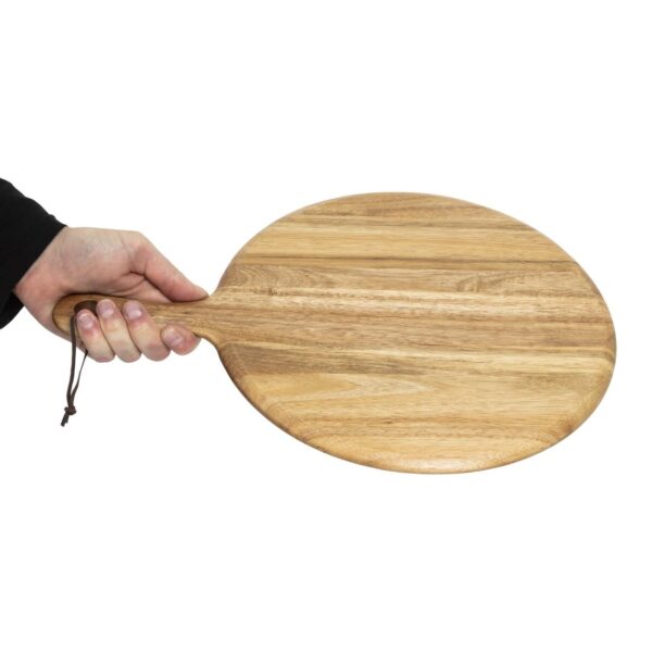 Olympia Acacia Paddle Board Round 330x15mm - 125mm handle - Image 7