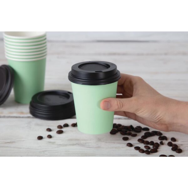 Fiesta Recyclable Hot Cup Single Wall Aqua 8oz (Box 1000) - Image 4