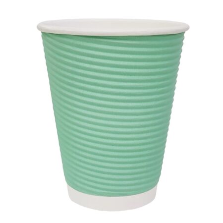 Fiesta Recyclable Hot Cup Ripple Wall Aqua 8oz (Box 500)