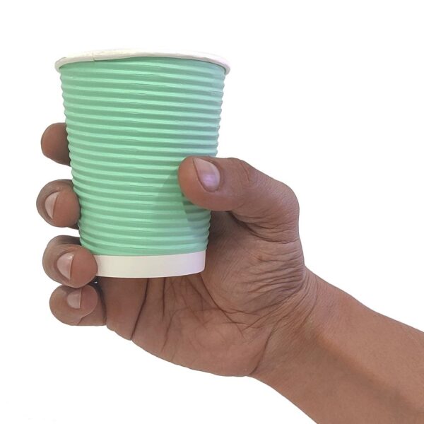 Fiesta Recyclable Hot Cup Ripple Wall Aqua 8oz (Box 500) - Image 6