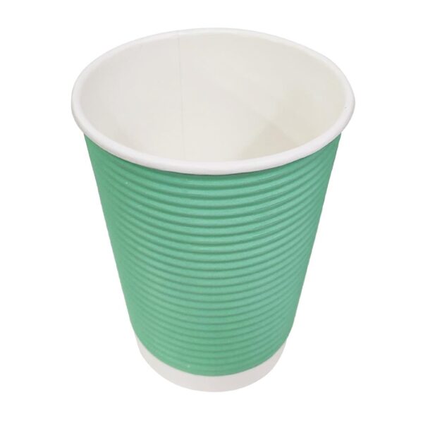 Fiesta Recyclable Hot Cup Ripple Wall Aqua 12oz (Box 500) - Image 4
