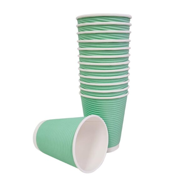 Fiesta Recyclable Hot Cup Ripple Wall Aqua 12oz (Box 500) - Image 6