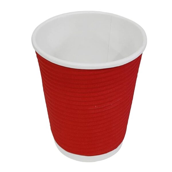Fiesta Recyclable Hot Cup Ripple Wall Red 8oz (Box 500) - Image 4