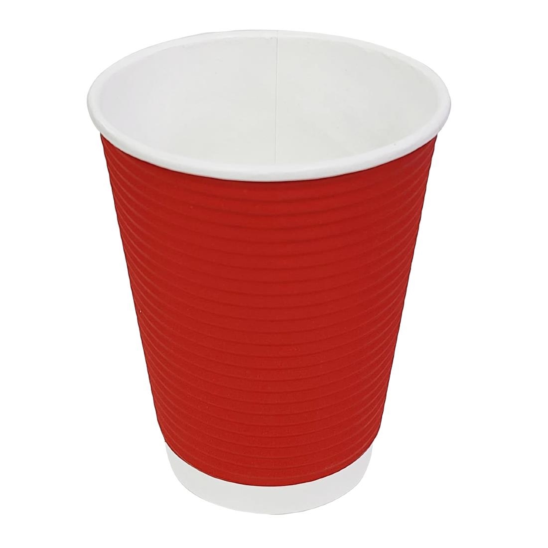 Fiesta Recyclable Hot Cup Ripple Wall Red 12oz (Sleeve 25) - Image 4
