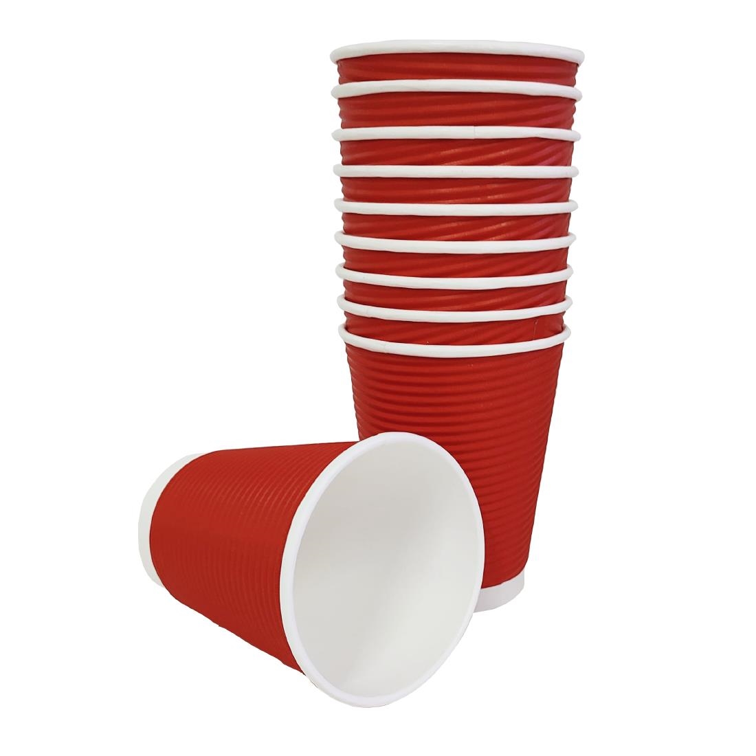 Fiesta Recyclable Hot Cup Ripple Wall Red 12oz (Sleeve 25) - Image 5