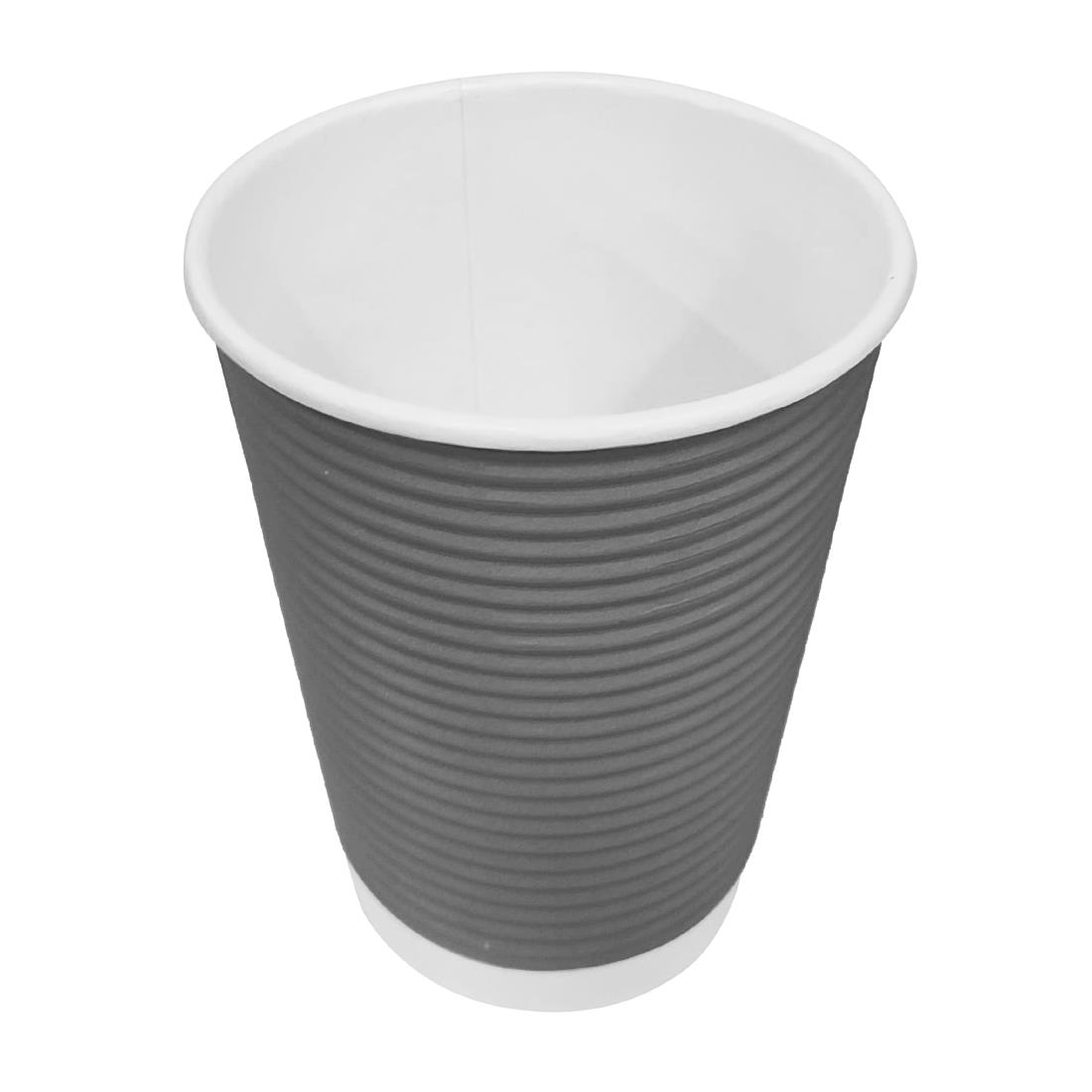 Fiesta Recyclable Hot Cup Ripple Wall Charcoal 8oz (Box 500) - Image 5