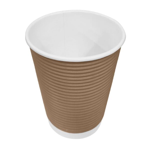 Fiesta Recyclable Hot Cup Ripple Wall Kraft 8oz (Box 500) - Image 4