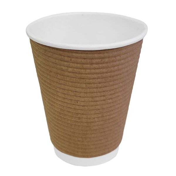 Fiesta Recyclable Hot Cup Ripple Wall Kraft 12oz (Box 500) - Image 4