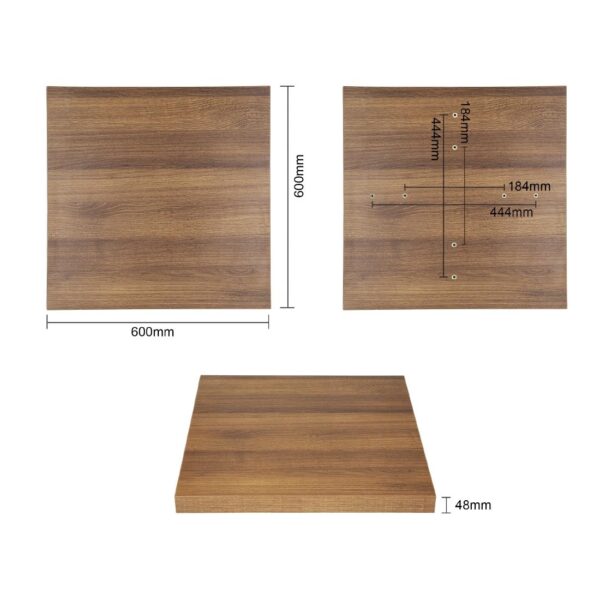 Bolero 48mm Table Top (600mm Square) Rustic Oak - Image 4