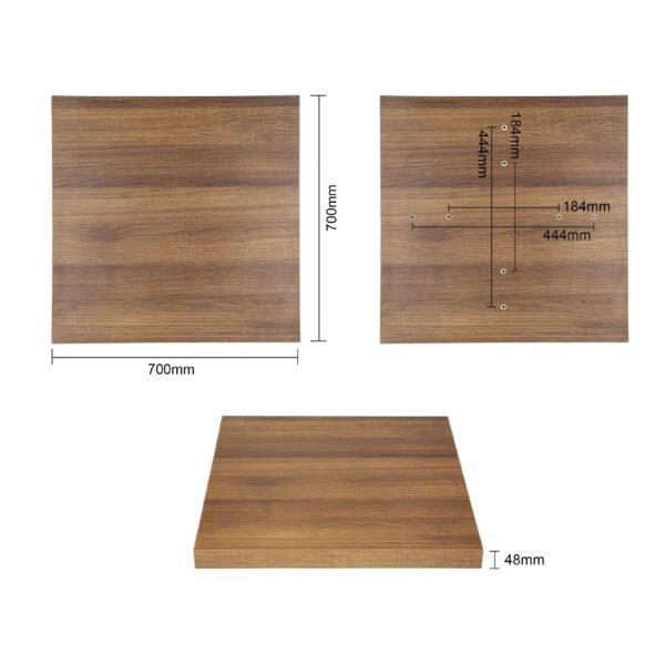 Bolero 48mm Table Top (700mm Square) Rustic Oak - Image 4