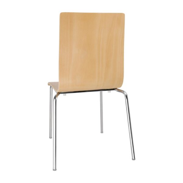 Bolero Square Back Side Chair Natural Finish (Pack 4) - Image 3