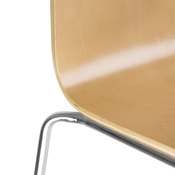 Bolero Square Back Side Chair Natural Finish (Pack 4) - Image 5