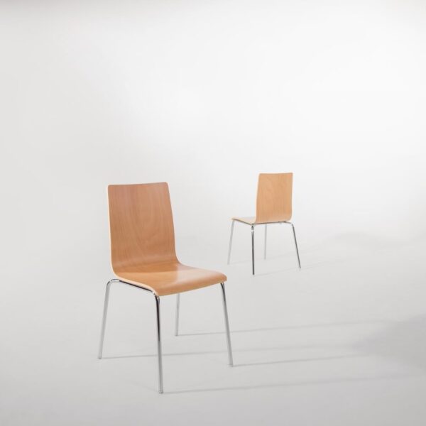 Bolero Square Back Side Chair Natural Finish (Pack 4) - Image 7