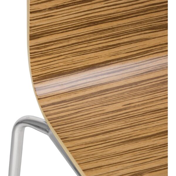 Bolero Square Back SideChair Zebrano (Pack 4) - Image 4