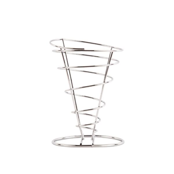 Olympia French Fry Holder Chrome Wire Cone - 175(h)x115(dia)mm - Image 2