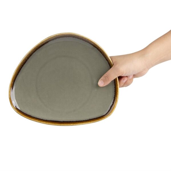 Olympia Kiln Smoke Tri Plate 230mm 9" (Box 6) - Image 5