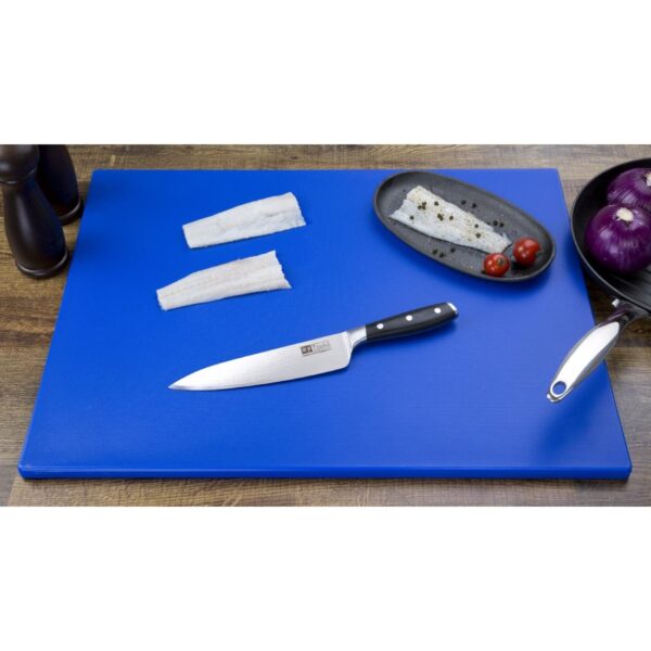 Hygiplas Extra Thick Low Density Chopping Board Blue - 600x450x20mm - Image 5